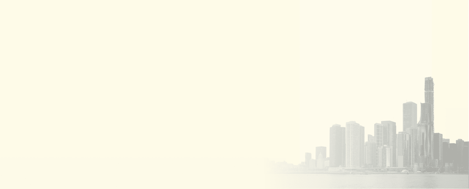 Chicago skyline with cream gradient