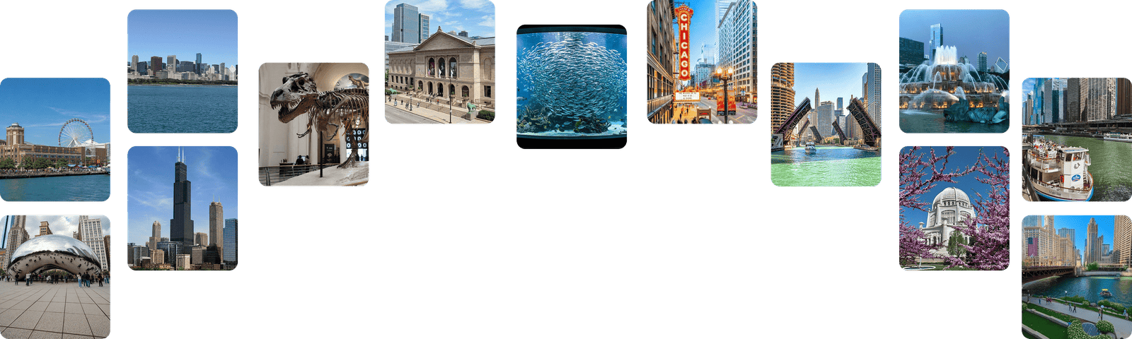 Collage of Chicago attractions